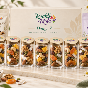 Renkli Mola Denge 7, yedi güne ayrılmış atıştırmalık paketi
